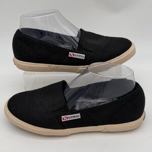 Superga 2210 COTW Slip-On Black Canvas Sneakers Shoes Women's US Size 6 EU 38